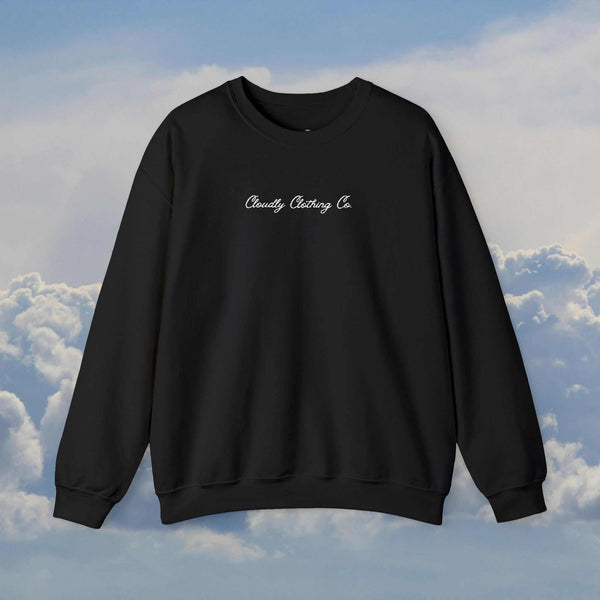 Cloudly Embroidered Script Logo Crew
