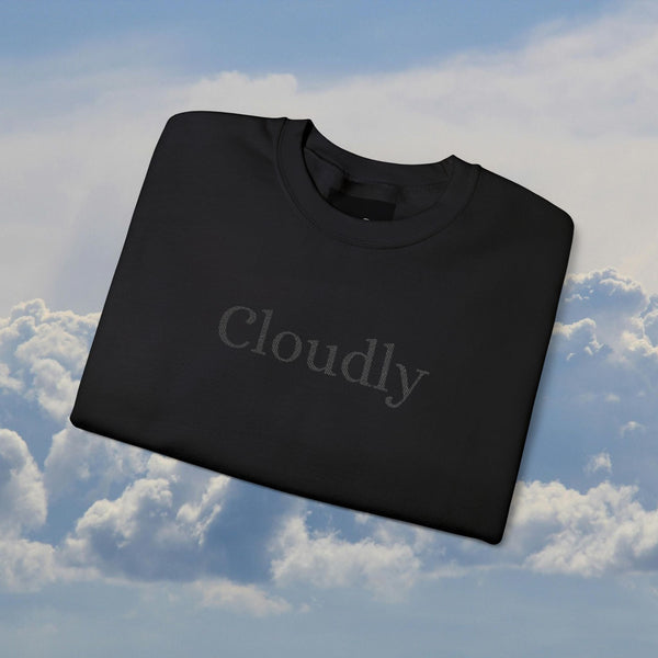 Cloudly Embroidered Blacked Out Logo Crew